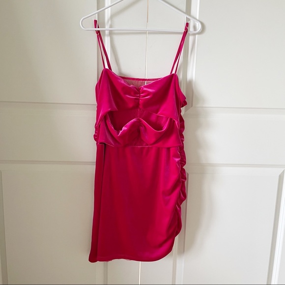Lovers + Friends Dylan Velvet and Lace Pink Mini Dress Size XL - Picture 3 of 12